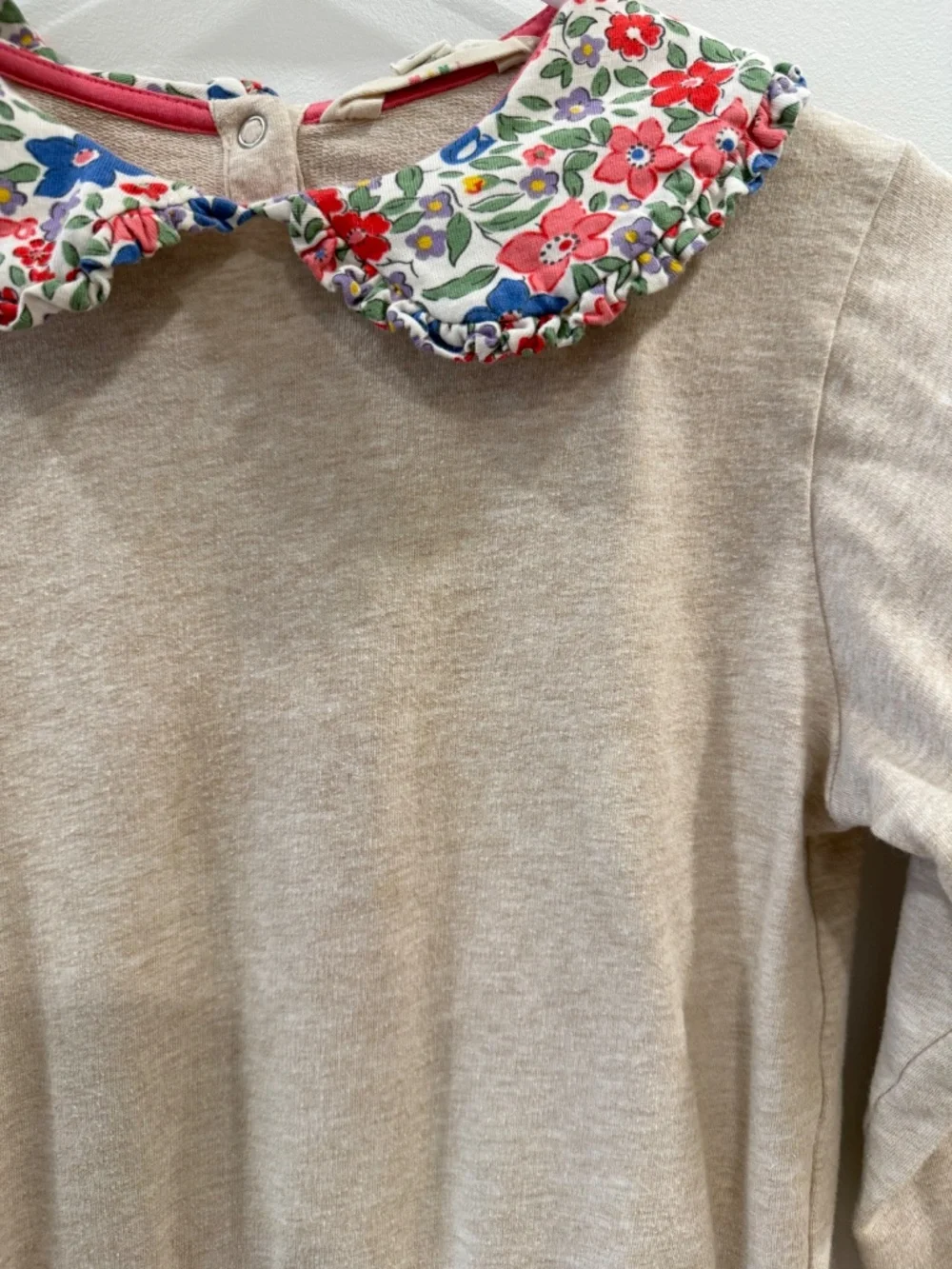 Mini Boden - Oatmeal Berry Floral 2-in-1 Collared Sweatshirt Dress, Size 8-9y